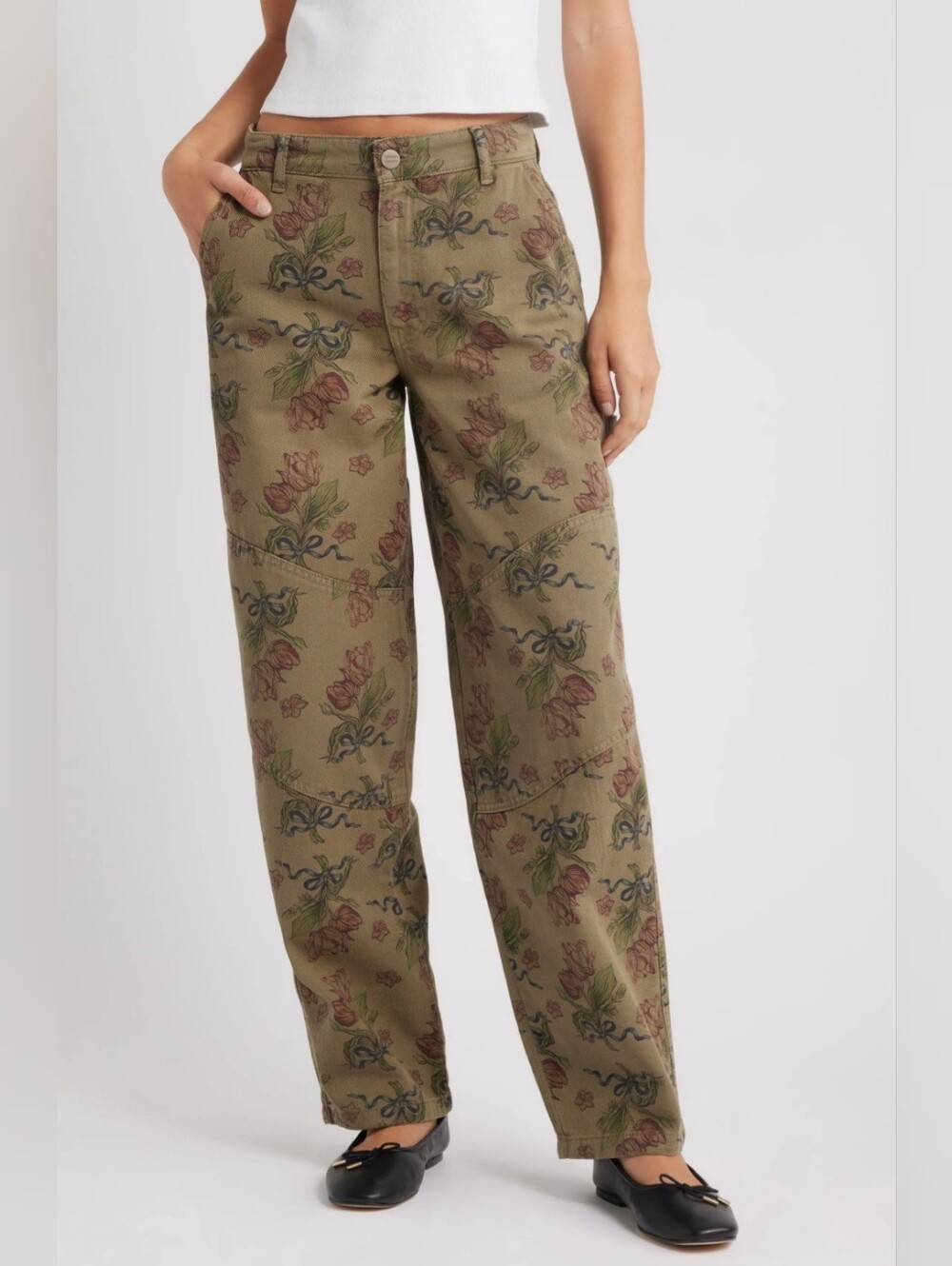 Anthropologie Damson Madder Flower Print Organic Cotton Jeans